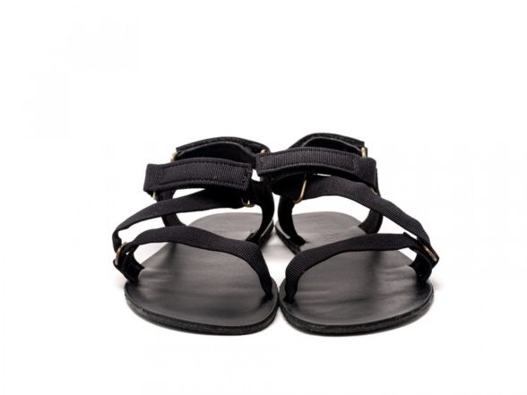 Be Lenka Flexi Black barefoot sandals leather textile adjustable