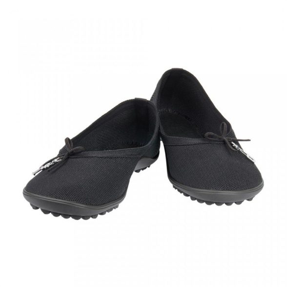 leguano lady loop black textile soft flexible ballerinas for women