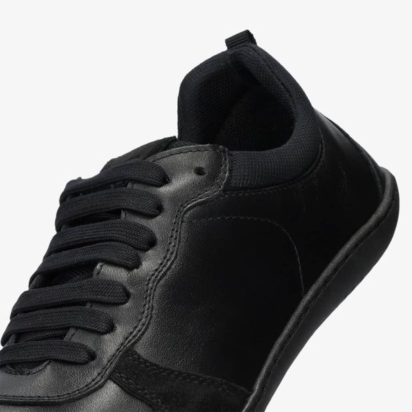 Groundies Orlando black sneakers leather suede laces lightweight barefootshoes