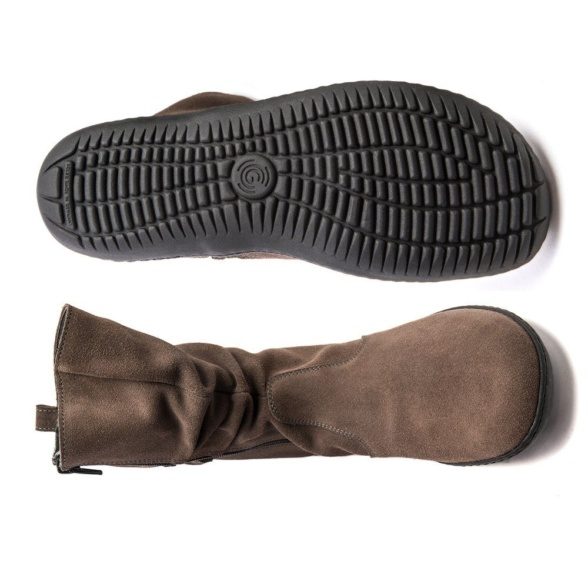 Groundies Odessa Grey suede boots for spring autumn zipper barefoot ligtweight