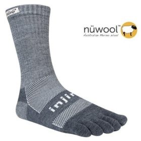 Injinji OUTDOOR Midweight Crew Nüwool Charcoal/Black varvassokid
