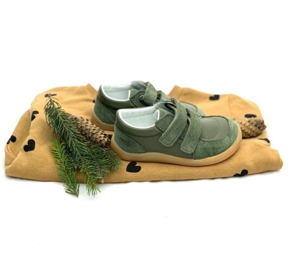 Baby Bare FEBO Youth Army kids leather sneakers