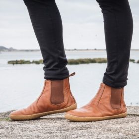 Mukishoes Chelsea Caramel ankle unisex boots barefoot lightweight