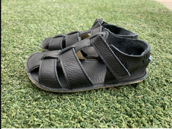 baby bare all black barefoot sandals for kids
