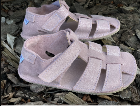 baby bare sparkle pink barefoot sandals