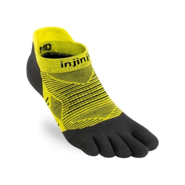 injinji run lightweight noshow coolmax limeade toe socks