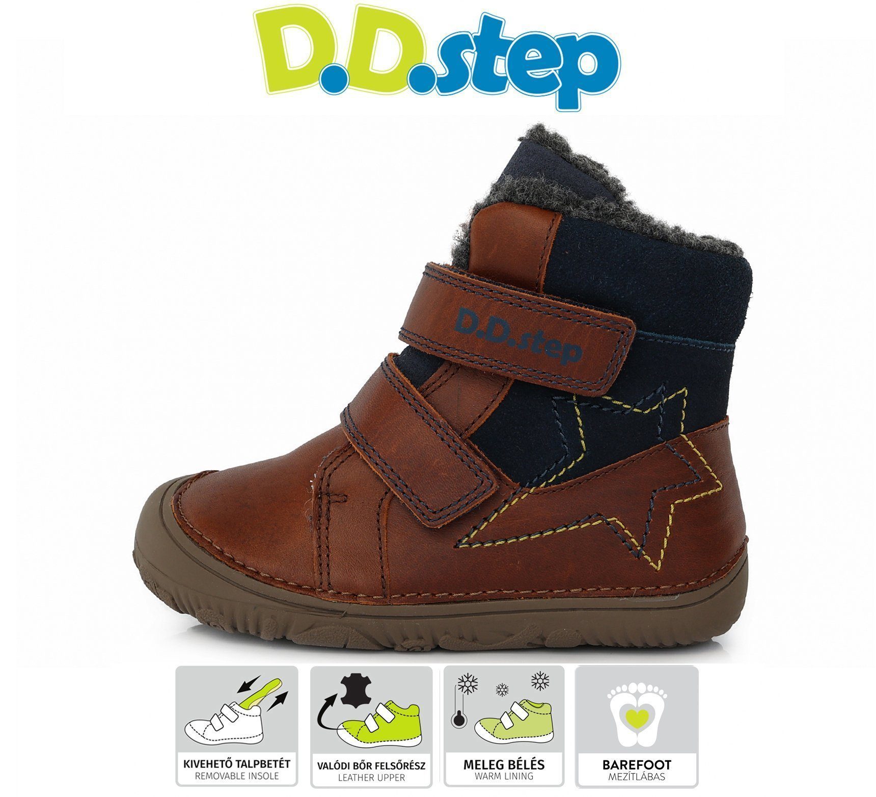 D.D.Step winter boots Chocolate - Mugavik Barefoot