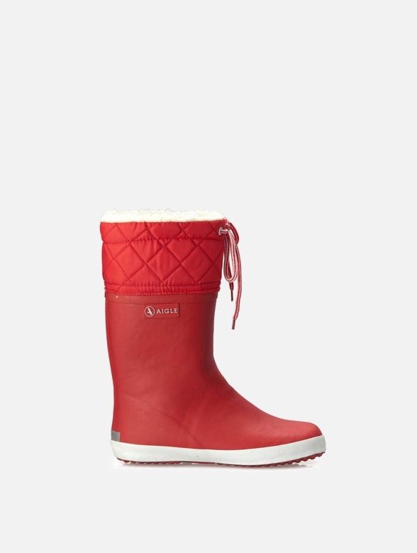 Aigle fur-lined rubber boots Rouge - Image 2