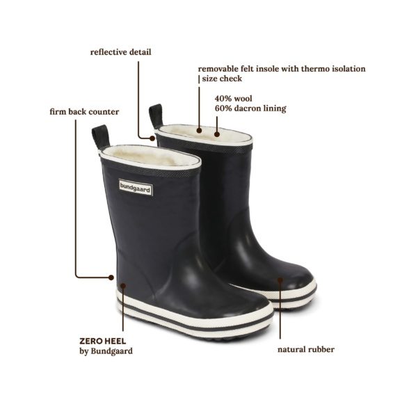 Bundgaard Charly High Warm Navy Rubber Boot with lining - Image 2