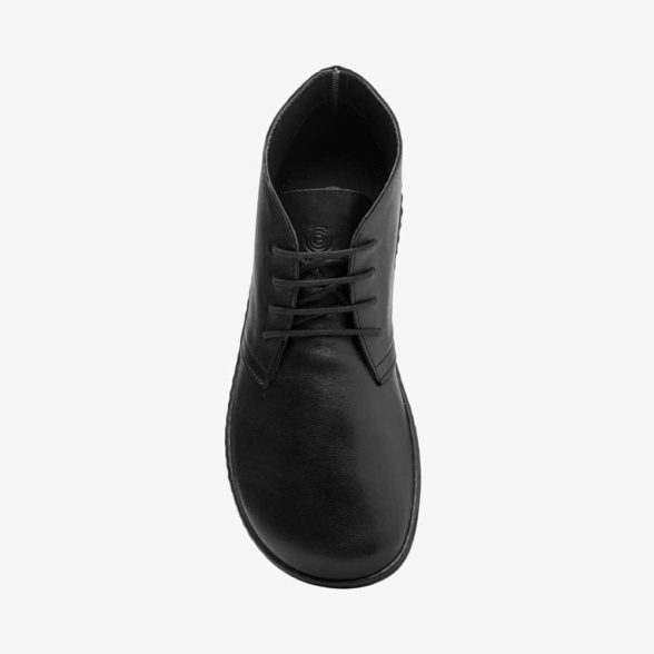 Groundies Milano Black ankle leather boots laces lightweight barefootshoes