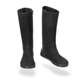 Peerko Regina black tall boots narrow ankle zipper barefoot lightweight