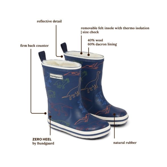 Bundgaard Classic Rubber Boot Winter Dinosaur voodriga kummikud - Image 2