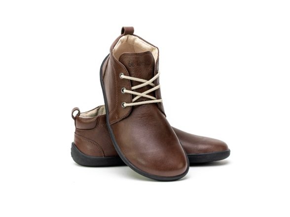 be lenka transitional weather ankle boots laces dark brown barefoot shoes