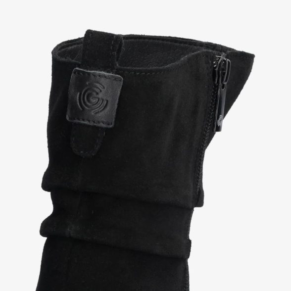Groundies Odessa Black suede boots for spring autumn zipper barefoot lightweight