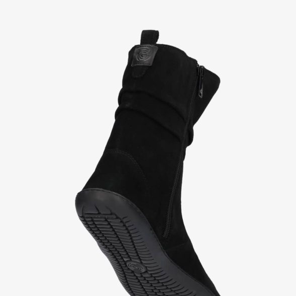Groundies Odessa Black suede boots for spring autumn zipper barefoot lightweight