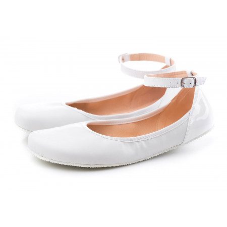 shapen tulip balerinas white ankle strap leather barefoot shoes