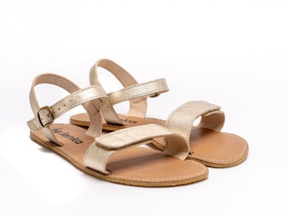 be lenka grace gold adjustable velcro buckle barefoot shoes