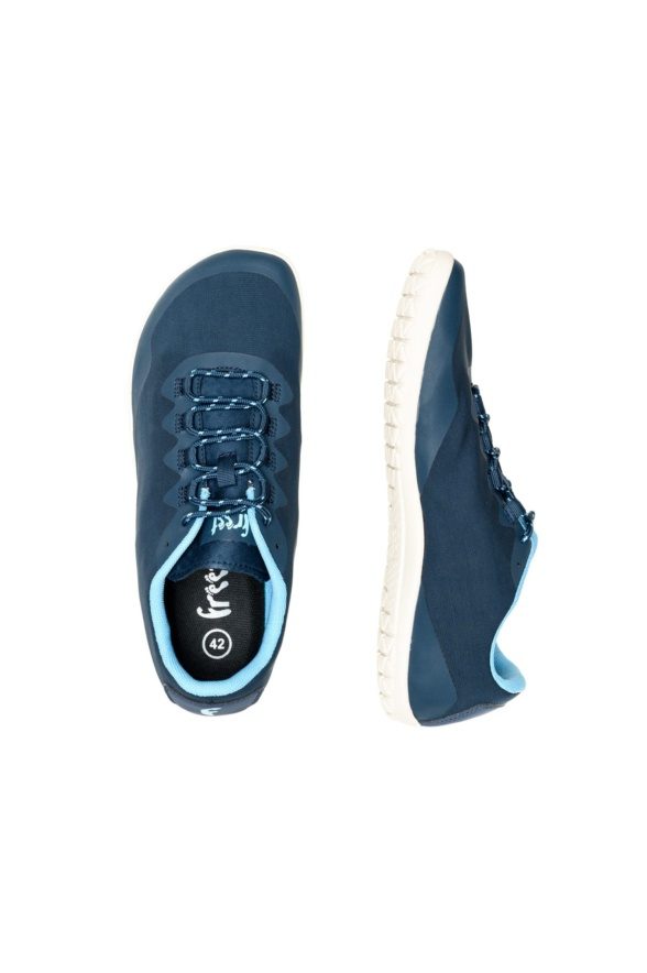 freet flex blue mid-blue sneakers with white soles