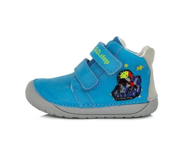 D.D.step Sky Blue Astronaut boots for kids with wide feet flexible lightweight barefoot shoes