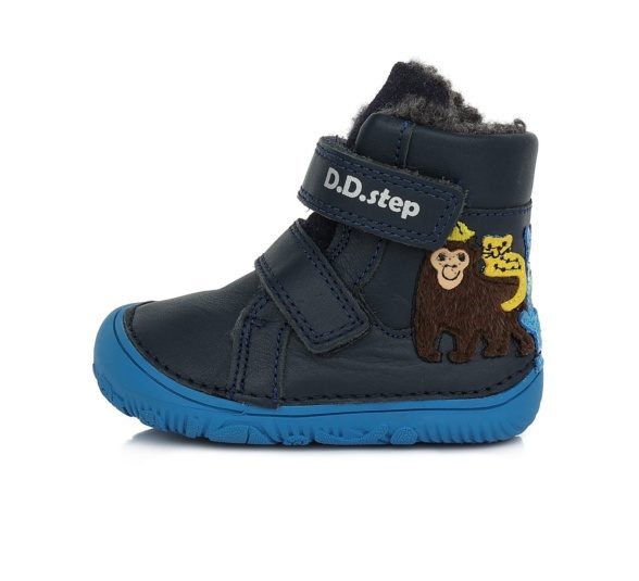 D.D.Step winter boots Royal Blue Gorilla for kids flexible wide feet lightweight barefoot shoes