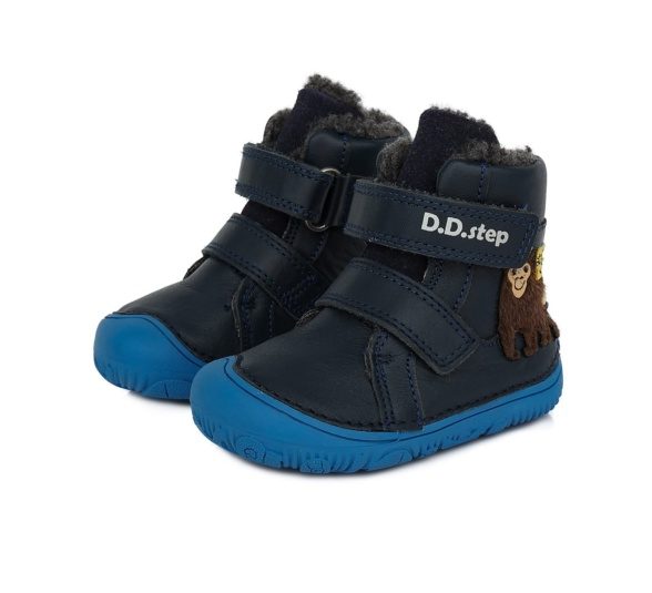 D.D.Step winter boots Royal Blue Gorilla for kids flexible wide feet lightweight barefoot shoes