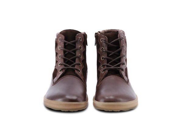 Be Lenka Olympus Dark Brown leather winter boots barefoot