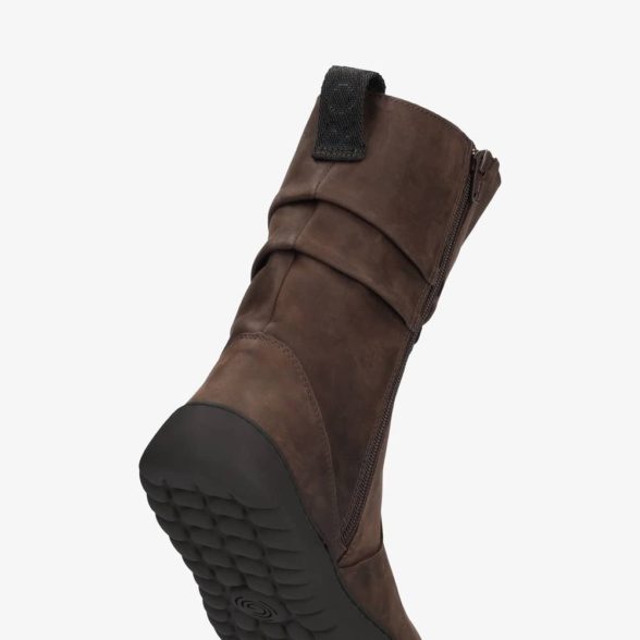 Groundies Odessa GX1 Brown winter boots leather wool lining barefoot lightweight