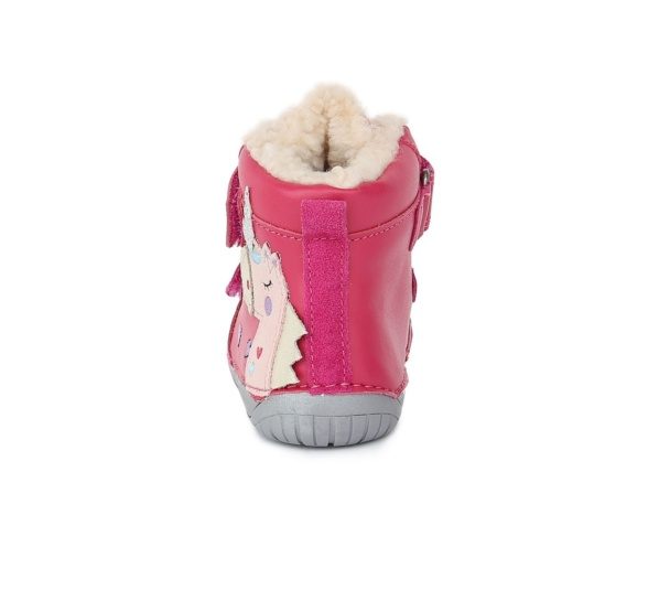 D.D.Step Red Unicorn Wool lining winter boots for kids with unicorn