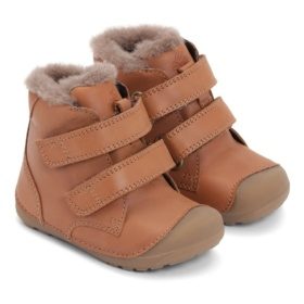 Bundgaard Petit Mid lamb II Cognac WS kids winter boots velcro light brown barefoot lightweight