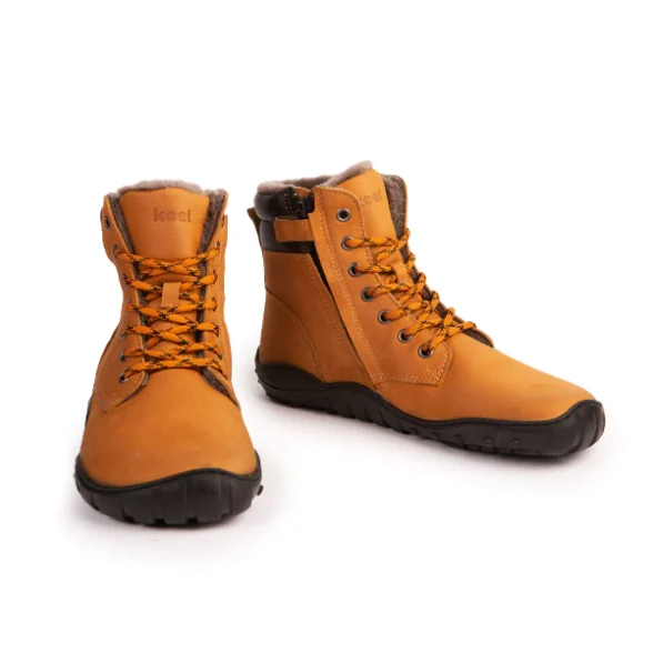 Koel Luka Miel winter boots zipper lambswool lining warm rubber sole barefoot lightweight