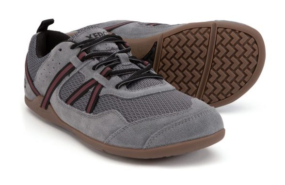 Xero Shoes Prio Suede grey brown rubber sole suede barefoot lightweight