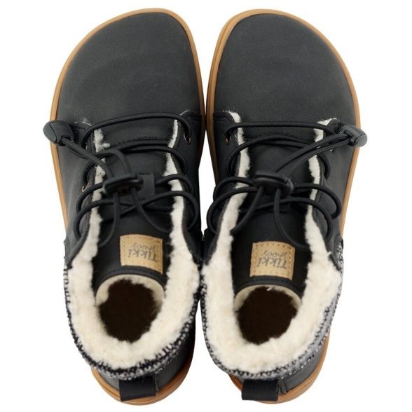 Tikki Beetle Vegan Black kids winter boots barefoot lightweight