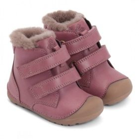 Bundgaard Petit Mid Lamb II Dark Rose WS kids winter boots pink velcro barefoot lightweight