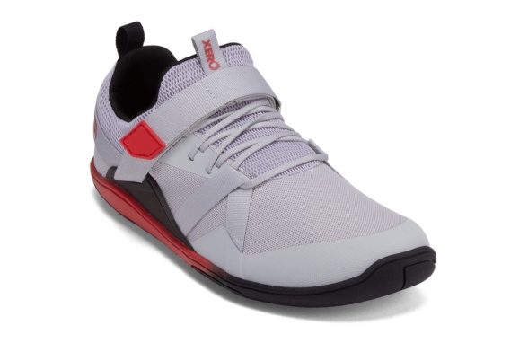 Xero Shoes Forza Trainer velcro laces grey red black barefoot lightweight
