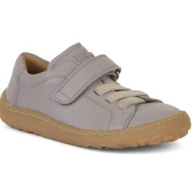 Froddo Barefoot leather light grey sneakers laces velcro barefoot lightweight