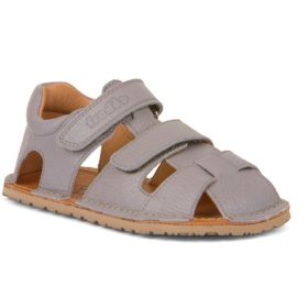 Froddo leather velcro light grey sandals kids' barefoot lightweight