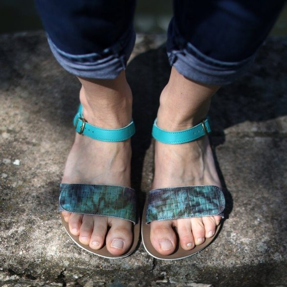 Tikki Vibe leather velcro sandals lightweight barefoot
