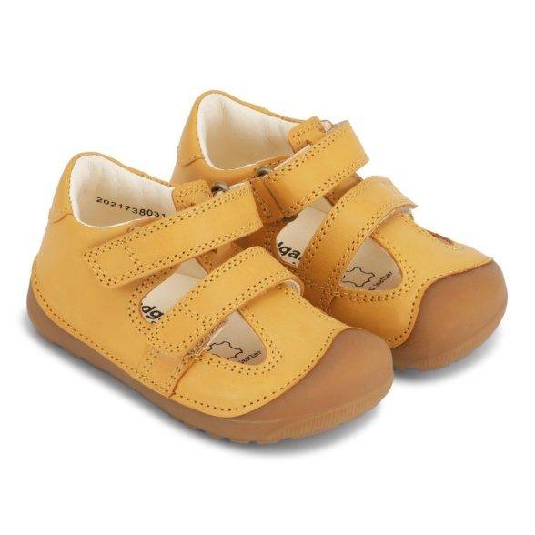 Bundgaard Petit Summer yellow velcros sandals rubber sole barefoot lightweight