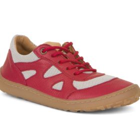 Froddo Barefoot leather textile red grey laces barefoot lightweight