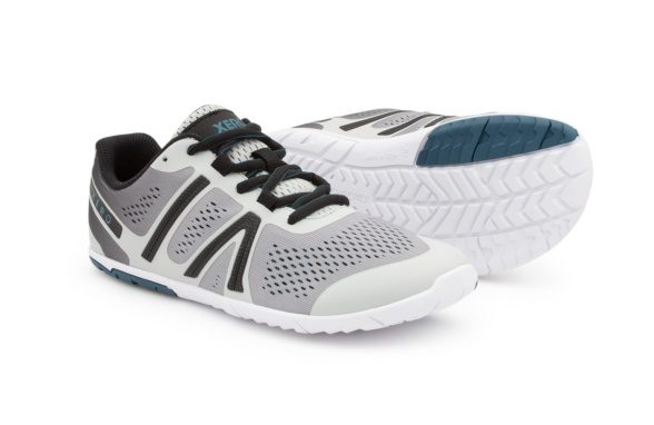 Xero Shoes HFS vegan running shoe womens gray white black laces lightweight barefoot