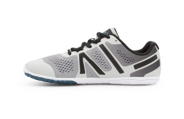 Xero Shoes HFS vegan running shoe womens gray white black laces lightweight barefoot