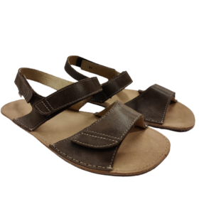 OK Bare Mirrisa Lady leather sandals velcros dark brown lightweight barefoot