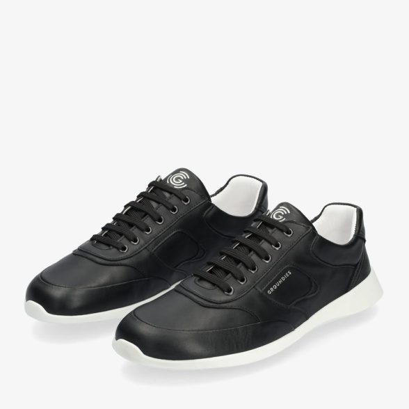 Groundies New Port sneakers black white leather lightweight barefootshoes