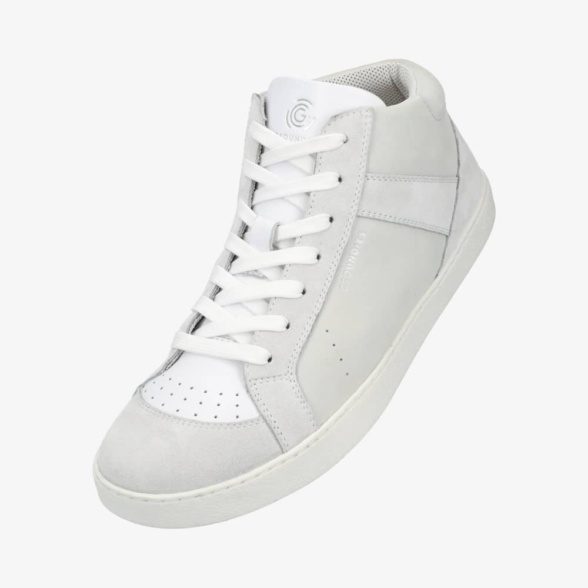 Groundies Nova High white sneakers laces leather barefoot lightweight