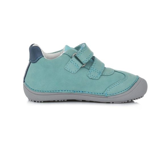 D.D Step sneakers leather velcros turquoise white star lightweight barefoot shoes