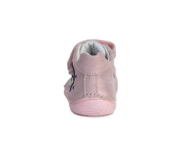 D.D Step sneakers leather velcros metallic pink lightweight barefoot shoes