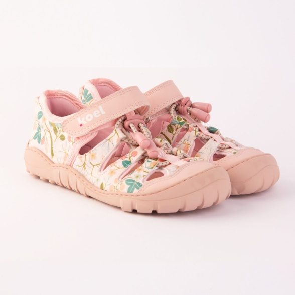 Koel Madison Print Pink roosad lilledega sandaalid kummitald krõps kummipaelad paljajalujalanõud