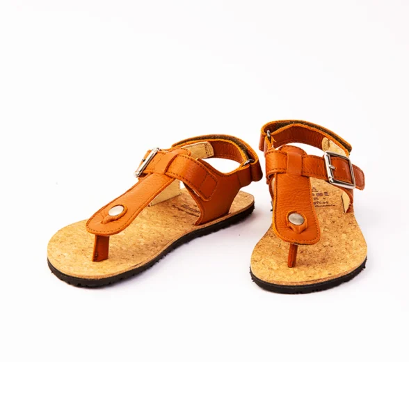 Koel Barefoot cognac sandals buckle velcro lightweight barefoot shoes