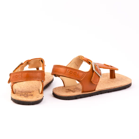 Koel Barefoot cognac sandals buckle velcro lightweight barefoot shoes