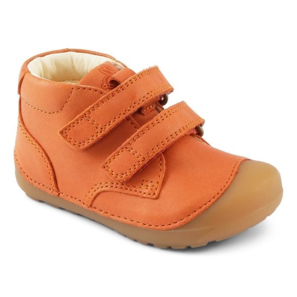 Bundgaard Petit Strap leather velcro rubber sole spring autumn orange lightweight barefoot